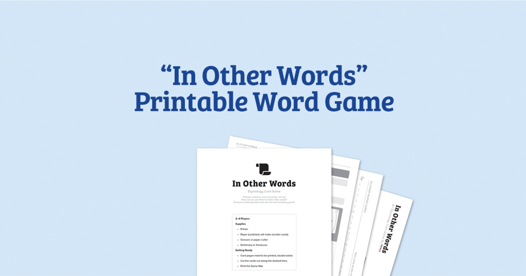 In Other Words: Printable Word Game