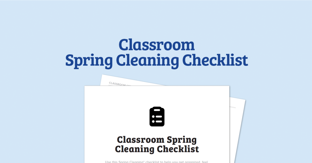 Classroom Spring Cleaning Checklist