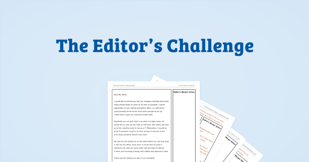 The Editor’s Challenge