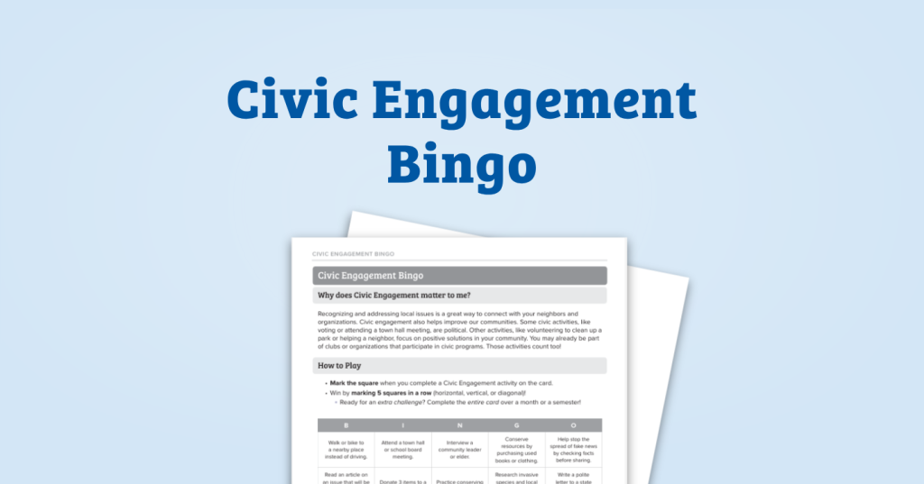 Civic Engagement Bingo