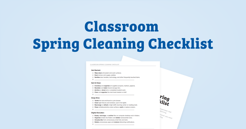 Classroom Spring Cleaning Checklist